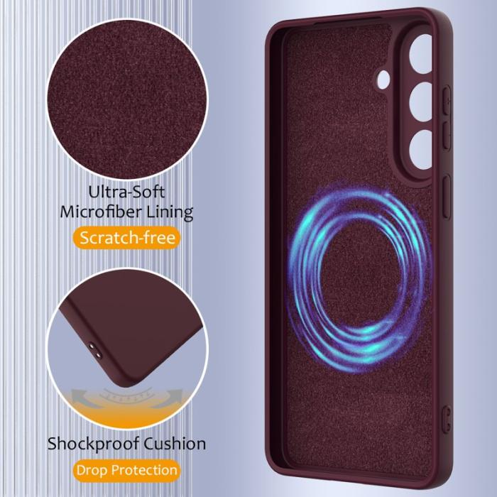 OEM - Mobilskal för Samsung Galaxy S26 Magnetiskt Anti-Drop Silikon - Vinröd