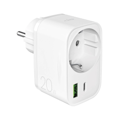 Puro - Puro Snabbladdare 20W USB-C - USB-A med Schuko Plug - Vit