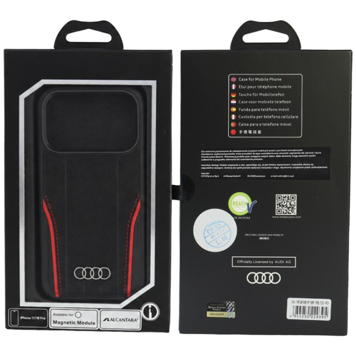 Audi - Audi Mobilskal För iPhone 18 Pro/17 Pro Magsafe R8 Äkta läder - Röd