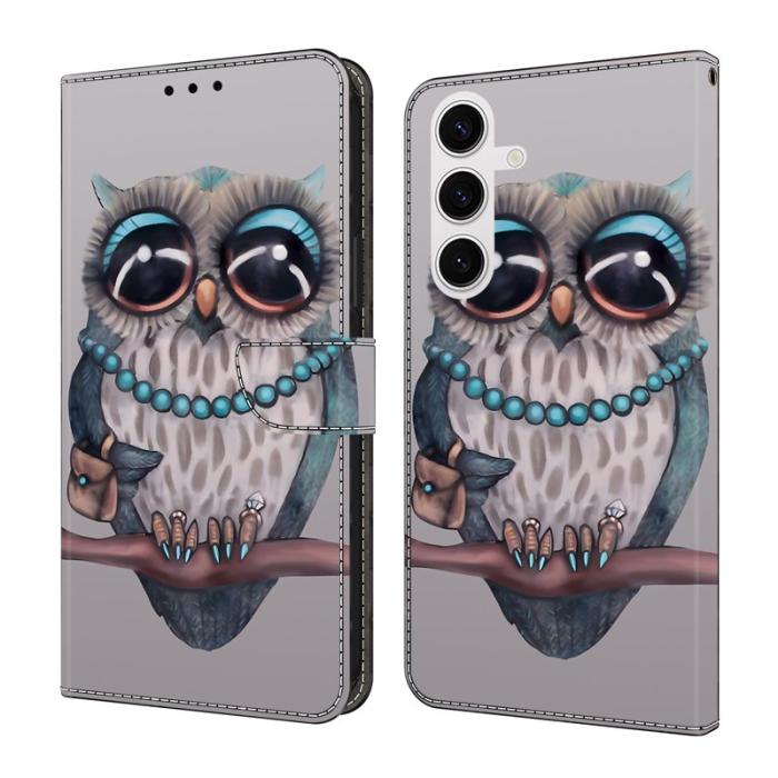 OEM - Samsung Galaxy S26 Plånboksfodral Fällbart Ställ Konstläder Mönster - Uggla
