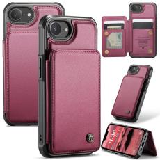Caseme - CASEME C22 iPhone 16e Fodral KonstL&auml;der RFID-SkyddKortfack - R&ouml;d