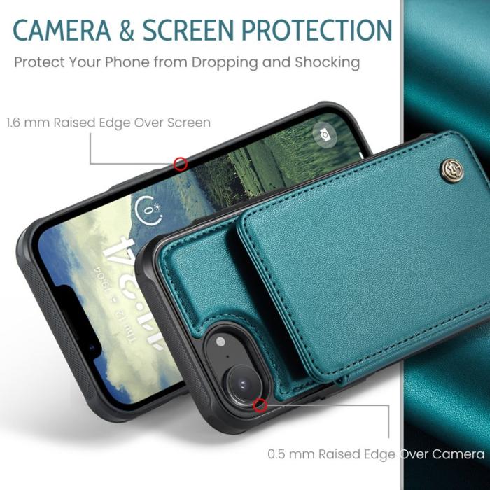 Caseme - CASEME C22 iPhone 16e Fodral Konstläder med RFID, Grön