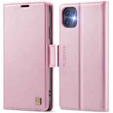 AUTSPACE - AUTSPACE iPhone 11 Fodral Retro Konstl&auml;der - Rosa - RFID-Skydd
