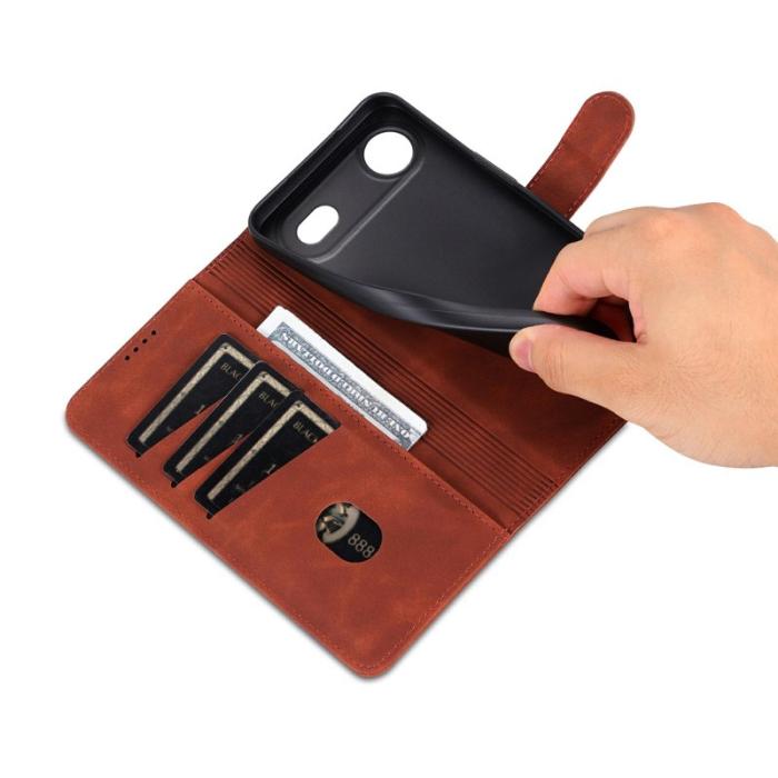 AZNS - AZNS iPhone Air Plånboksfodral Konstläder - Brun