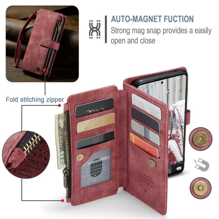 Caseme - CASEME Galaxy A53 5G Plånboksfodral C30 Zipper - Röd