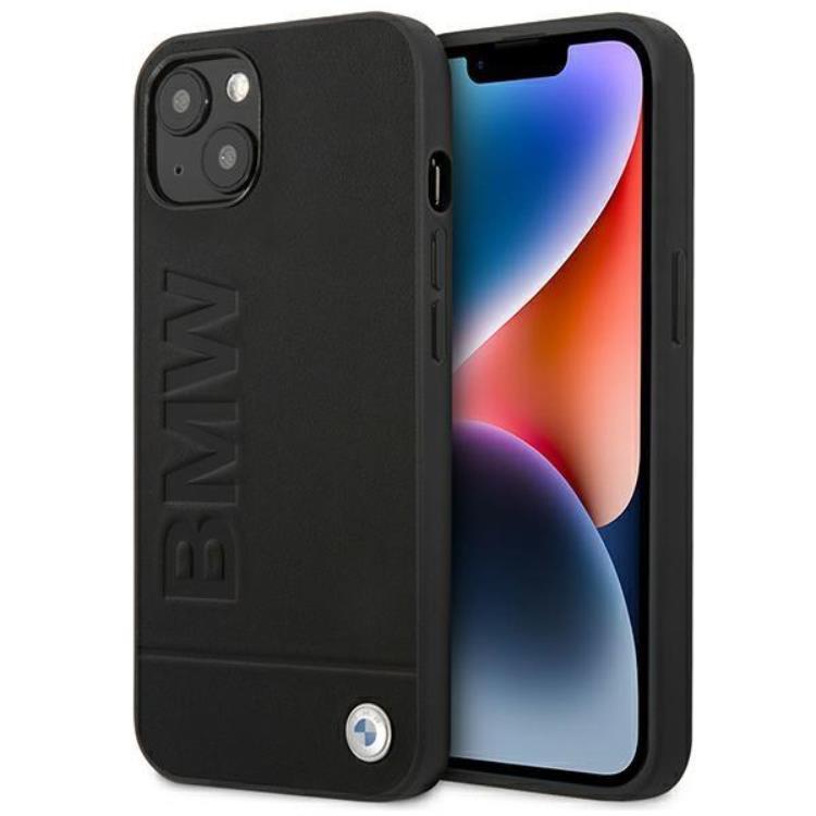 BMW iPhone 14 Plus Skal Läder Stamp - Svart | 2353 | AlltMobil