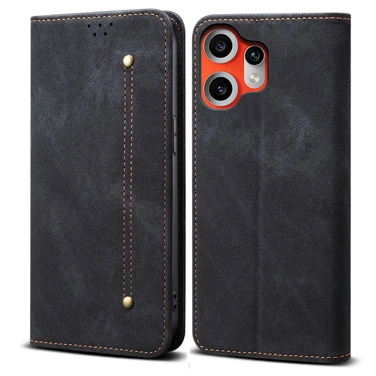 Nothing CMF Phone 2 Pro Plånboksfodral Crazy Horse Texture - Svart | 2353 | AlltMobil