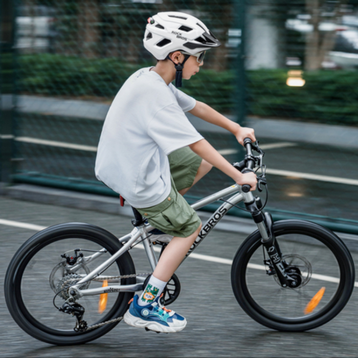 Rockbros - Rockbros LK-67 Cykelhjälm för Barn med Avtagbart Visir 54–58 cm - Vit