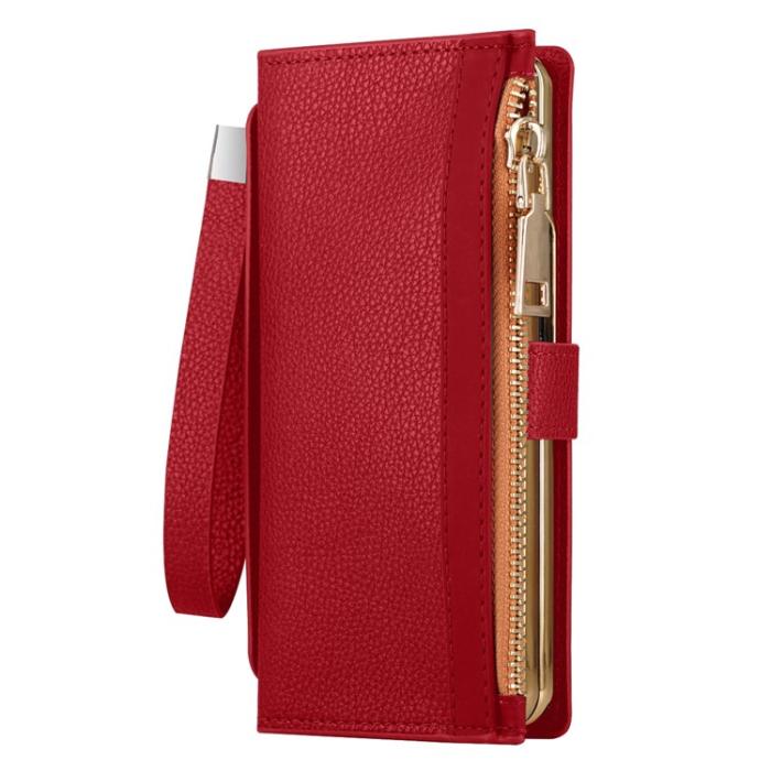 A-One Brand - Galaxy Z Fold 4 Plånboksfodral RFID Zipper - Röd