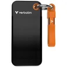 Verbatim - Verbatim Extern h&aring;rddisk Pocket SSD 256GB USB-C 3.2 Gen 2 - Svart/Orange