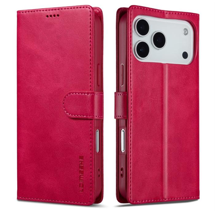 LC.imeeke - LC.IMEEKE iPhone 17 Pro Max Plånboksfodral Konstläder - Rosa