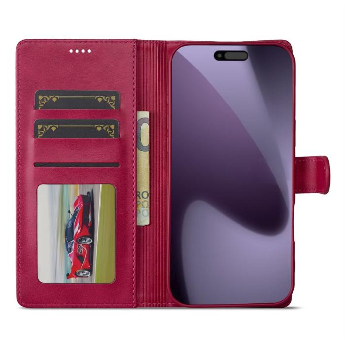 LC.imeeke - LC.IMEEKE iPhone 17 Pro Max Plånboksfodral Konstläder - Rosa