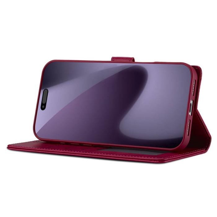 LC.imeeke - LC.IMEEKE iPhone 17 Pro Max Plånboksfodral Konstläder - Rosa