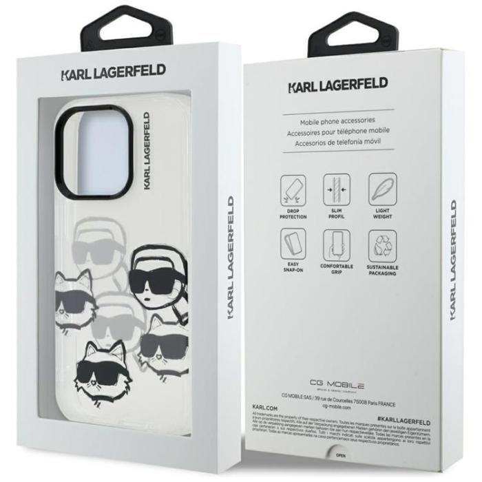 KARL LAGERFELD - Karl Lagerfeld iPhone 16 Pro Mobilskal IML Multi K&C Head - Transparent