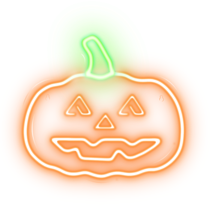 Neolia - Neolia LED Neon PLEXI PUMPKIN MED STAM NNE13 - Orange/Grön