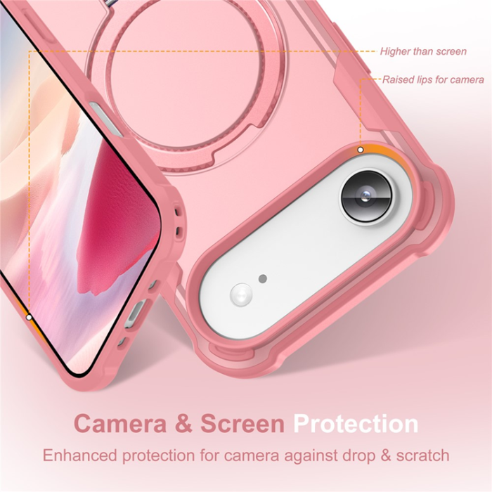 A-One Brand - iPhone 17 Air Mobilskal MagSafe Kickstand Shockproof - Rosa
