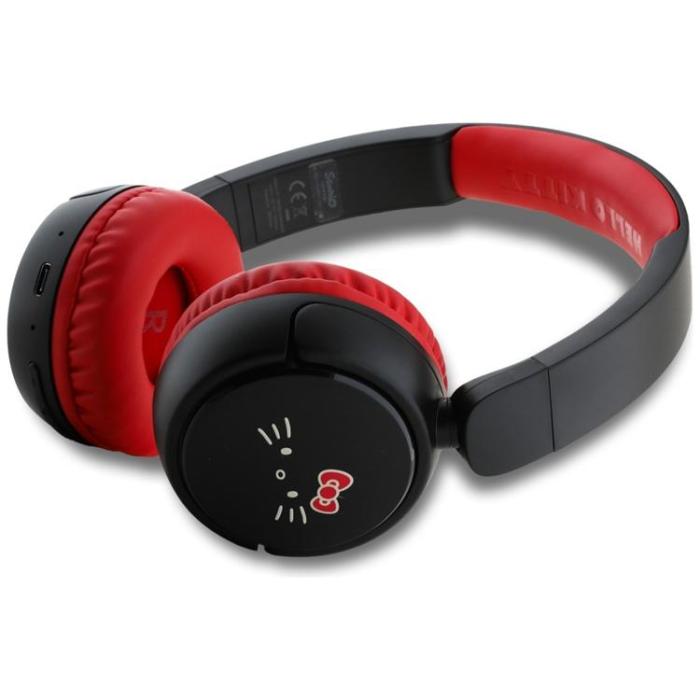Hello Kitty - Hello Kitty On-Ear Hörlurar Trådlösa Bluetooth Face Logo - Röd