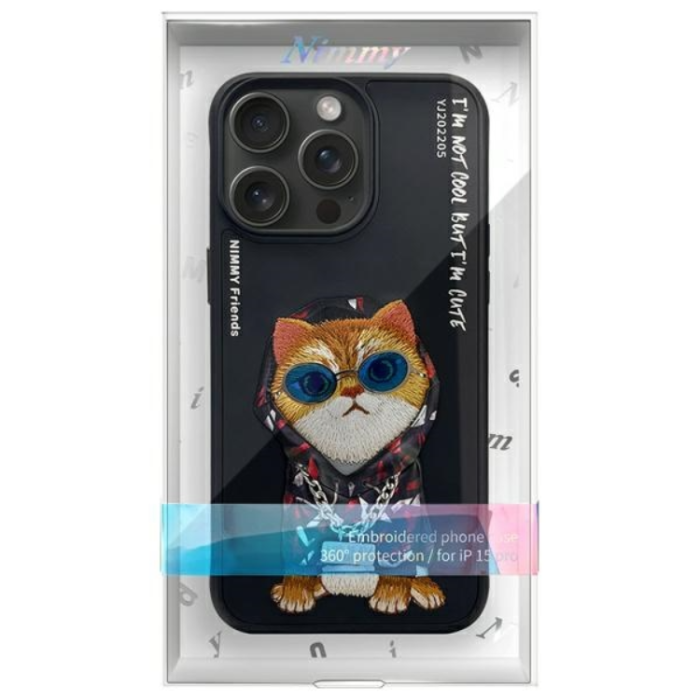 NIMMY - Nimmy iPhone 15 Pro Max Mobilskal Glasses Cool Cat - Svart