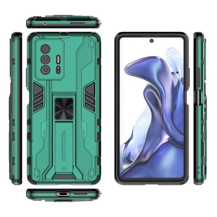 A-One Brand - Hybrid Kick Stand Skal Xiaomi 11T / 11T Pro - Grön