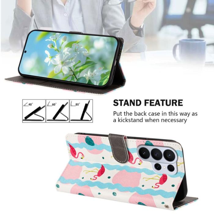 OEM - Samsung Galaxy S26 Ultra Fodral Konstläder Mönster - Fåglar