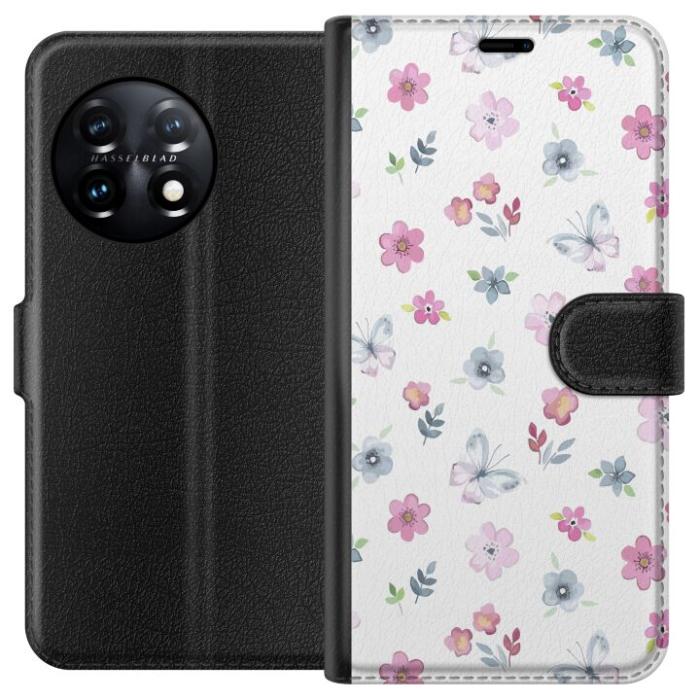iSecrets - Plånboksfodral till OnePlus 11R med Blommor och fjärillar