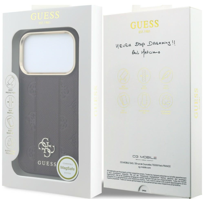 Guess - Guess Mobilskal För iPhone 18 Pro Max/17 Pro Max Magsafe Stripe Peony 4G Logo