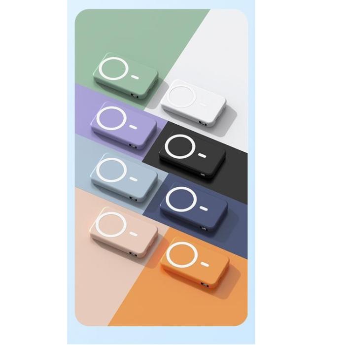OEM - Magsafe Folding Magnetic Trådlös Powerbank 10000 mAh - Mörkblå