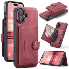 OEM - JEEHOOD iPhone 17 Mobilskal KonstL&auml;der + Plast Avtagbar - R&ouml;d