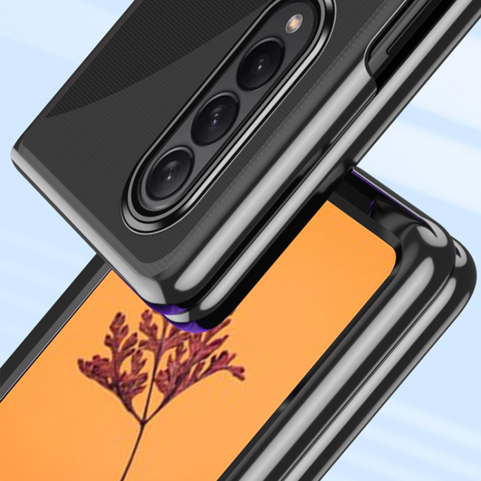 OEM - Galaxy Z Fold 4 Skal Plating Metallic Frame - Blå