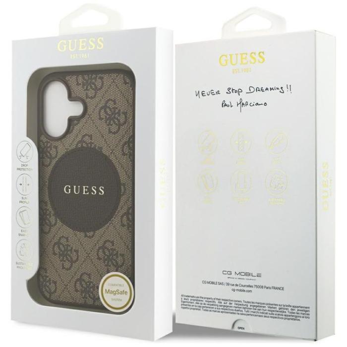 Guess - Guess iPhone 17 Mobilskal MagSafe 4G Circle Classic Logo - Brun