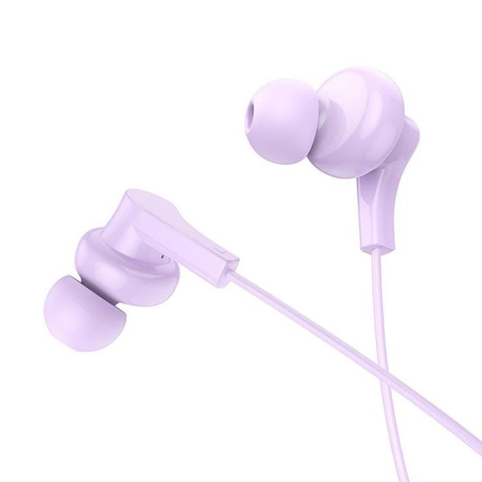 Hoco - HOCO Trådbundna Hörlurar USB-C Kabel 1.2m Mikrofon M114 Lila