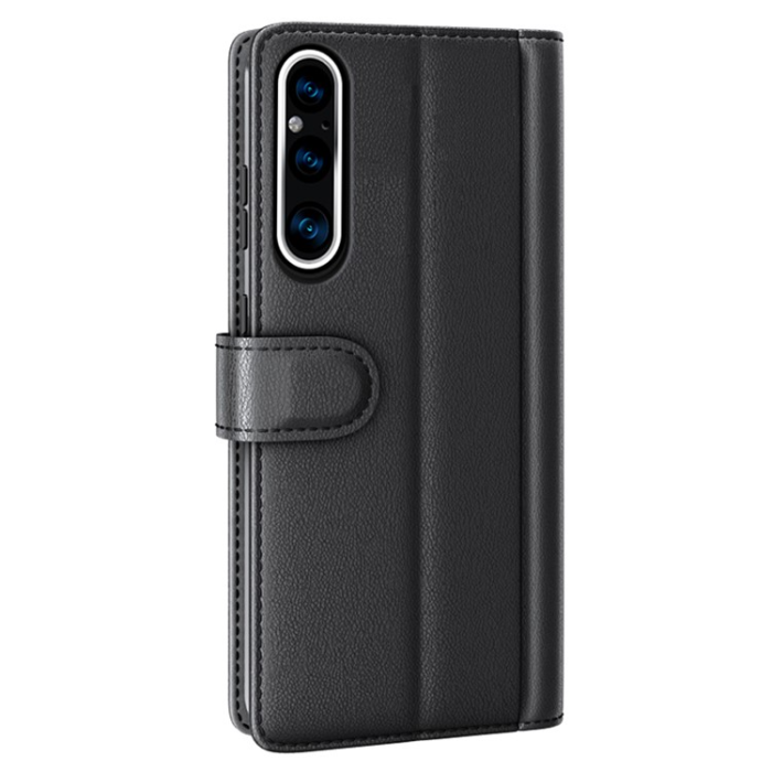 OEM - Sony Xperia 1 V Plånboksfodral Äkta Läder Flip - Svart