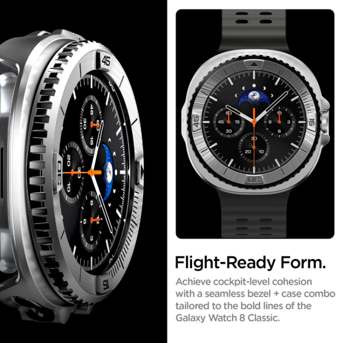 Spigen - Spigen Galaxy Watch 8 Classic (46mm) Skal Bezel Tune Pro - Silver