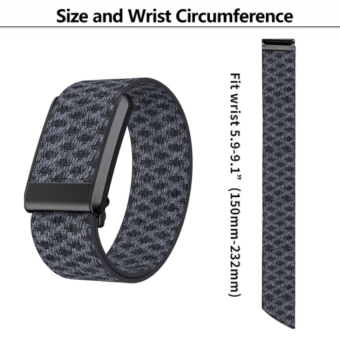 KALEBOL - Kalebol Whoop 4.0 Armband Cashmere Stretch Nylon - Svart/Grå