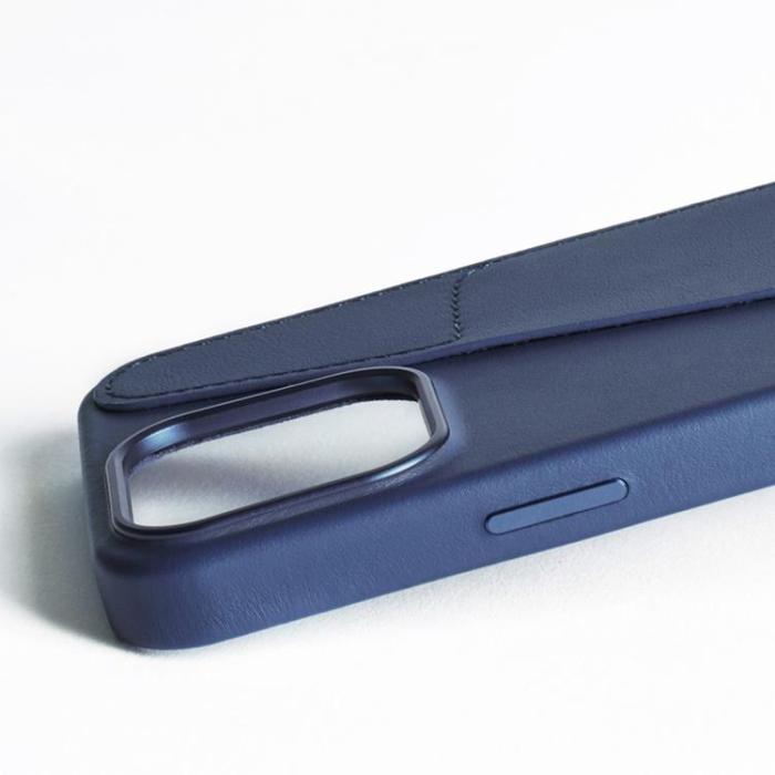 Mujjo - Mujjo iPhone 16 Pro Max Mobilskal MagSafe Korthållare - Blå
