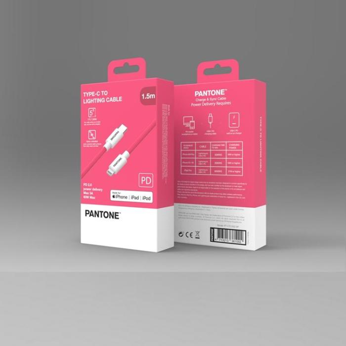 PANTONE - PANTONE USB-C till Lightning kabel PT-CTL002-5 MFi 184C 1.5m