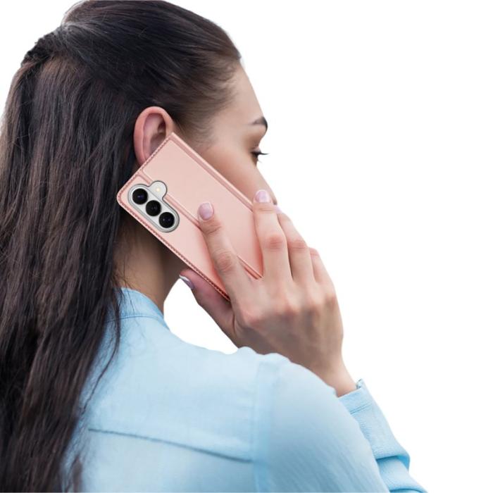Dux Ducis - DUX DUCIS Mobilskal till Samsung Galaxy S26 Äkta Läder Ställ- Rosa