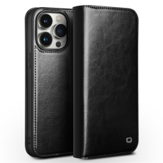 QIALINO - Qialino iPhone 15 Pro Plånboksfodral Äkta Läder Shockproof