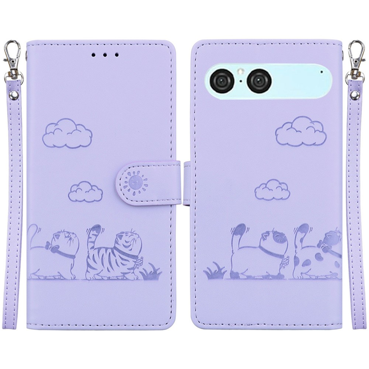 Sony Xperia 10 VII Plånboksfodral RFID Kitten Pattern - Lila | 2353 | AlltMobil