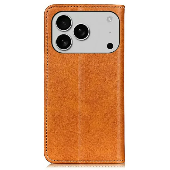 A-One Brand - iPhone 17 Pro Max Plånboksfodral Äkta läder - Brun