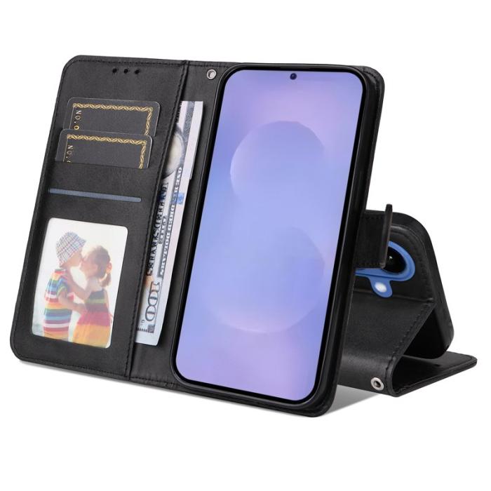 OEM - Samsung Galaxy S26 Plus Plånboksfodral Konstläder Folio Flip - Svart