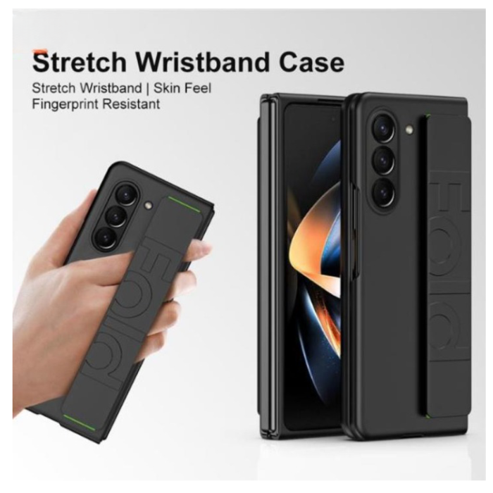 A-One Brand - Galaxy Z Fold 5 Mobilskal Wrist Strap - Svart