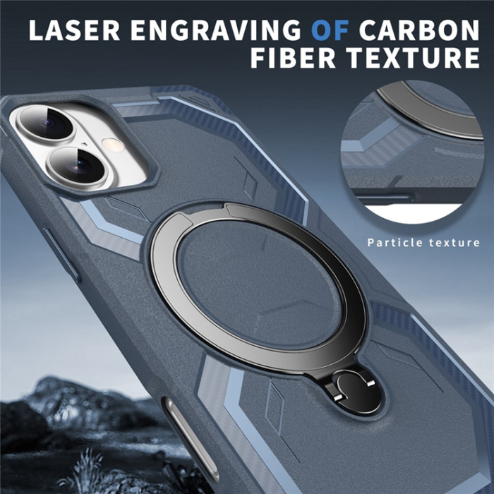 A-One Brand - iPhone 16 Plus Mobilskal MagSafe Kickstand TPU + PC - Blå