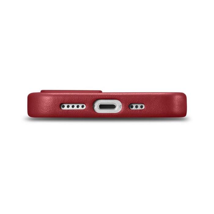 ICARER - iCarer iPhone 14 Plus Skal Äkta Läder MagSafe Compatible - Röd