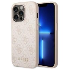 Guess - GUESS iPhone 14 Pro Max Skal Metall Gold Logo - Rosa