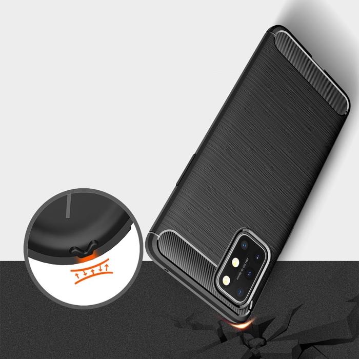 A-One Brand - Carbon Fiber Mobilskal till Oneplus 8T - Svart