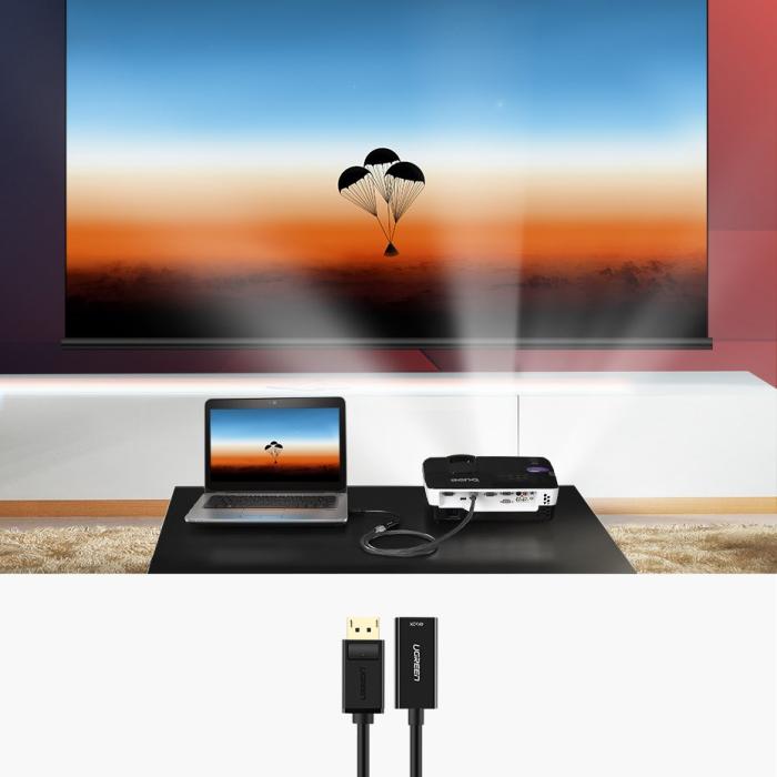 Ugreen - Ugreen HDMI DisplayPort adapter Kabel 4K 30Hz 12bit Svart