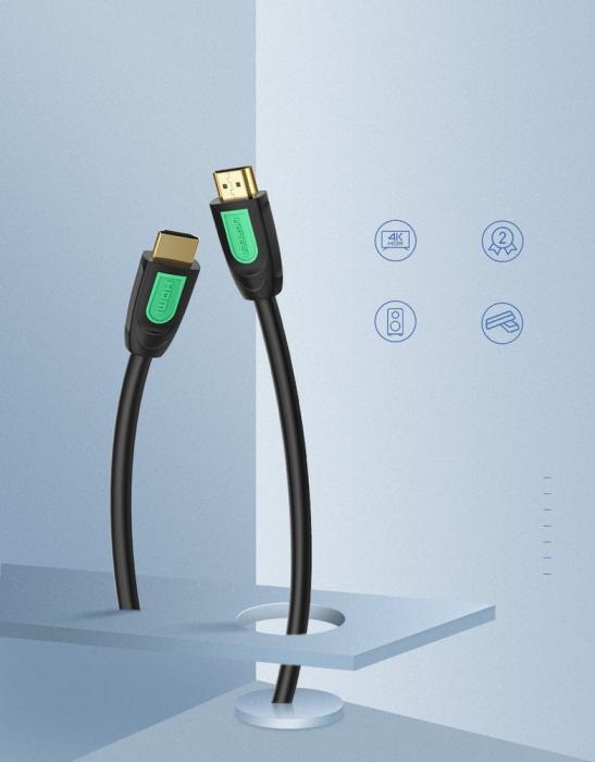 Ugreen - Ugreen HDMI Kabel 19 pin 1.4v 4K 60Hz 30AWG 2m Svart