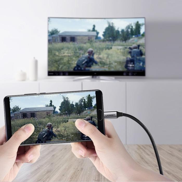Ugreen - Ugreen HDMI USB Type C Kabel 4K 60 Hz 1,5 m Svart och Grå