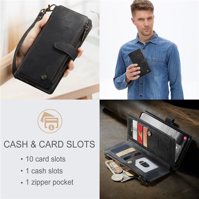 Caseme - CASEME Galaxy A24 4G Plånboksfodral C30 Zipper - Svart